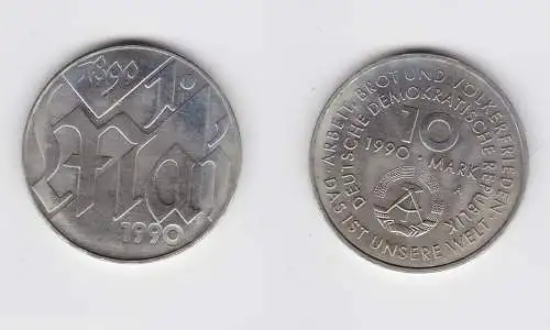 DDR Gedenk Münze 10 Mark 100.Jahre 1.Mai Feiertag 1990 (148602)
