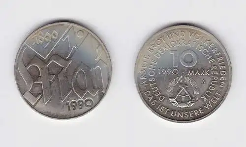 DDR Gedenk Münze 10 Mark 100.Jahre 1.Mai Feiertag 1990 (148832)