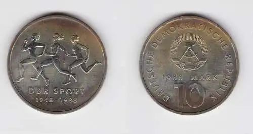 DDR Gedenk Münze 10 Mark 40 Jahre DDR Sport 1988 vz (148606)