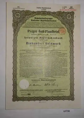 100 Goldmark Pfandbrief Leipziger Hypothekenbank 26. Juni 1930 (127736)