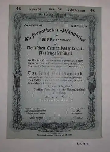 1000 Reichsmark Deutsche Centralbodenkredit AG Berlin 1942 (128076)