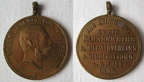 Seltene Medaille Fahnenweihe Militär Verein Neustadt & Umg. 1895 (129182)