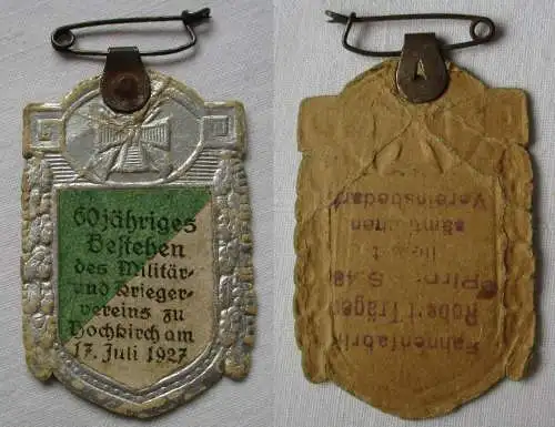 Seltenes Abzeichen Militär und Kriegerverein zu Hochkirch 1927 (137909)