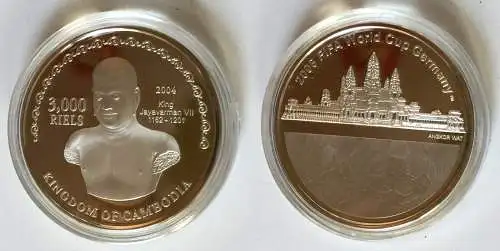 3000 Riels Silber Münze 2003 Cambodia Fußball WM 2006 in Deutschland (122730)