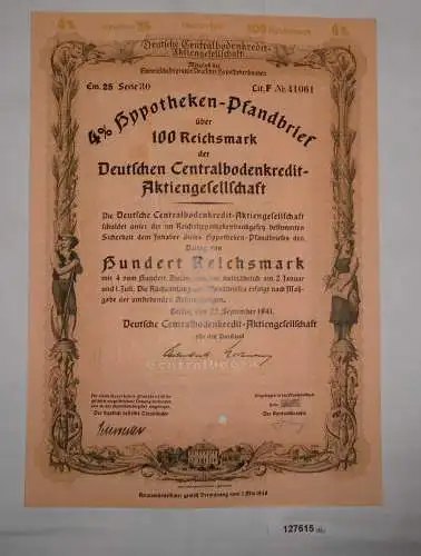 100 Reichsmark Deutsche Centralbodenkredit AG Berlin 1941 (127615)