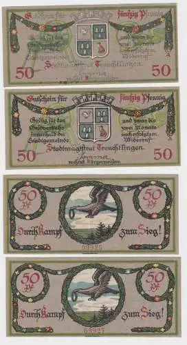2 Banknoten Notgeld 2 x 50 Pfennig Stadt Treuchtlingen ohne Datum (140079)