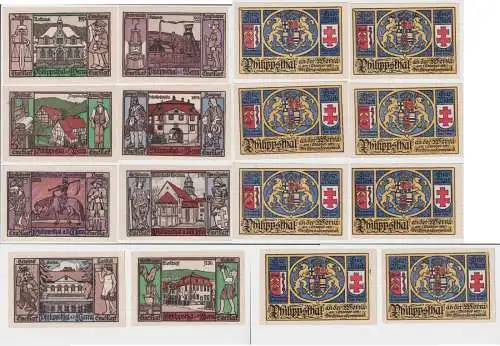 8 Banknoten Notgeld Gemeinde Philippsthal an der Werra 1921 (137921)