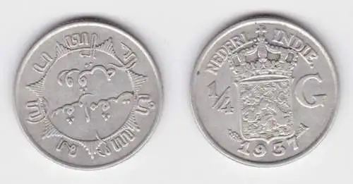 1/4 Gulden Münze Niederlande Niederländisch Indien 1937 (140938)