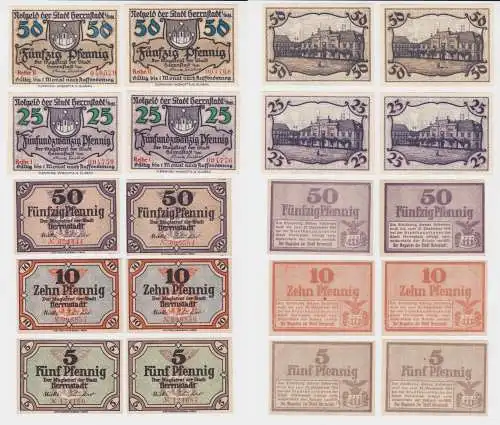 10 x Banknoten Notgeld Stadt Herrnstadt in Schlesien ohne Jahr (137775)