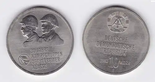DDR Gedenk Münze 10 Mark 30 Jahre Kampfgruppen der Arbeiterklasse 1983 (123063)