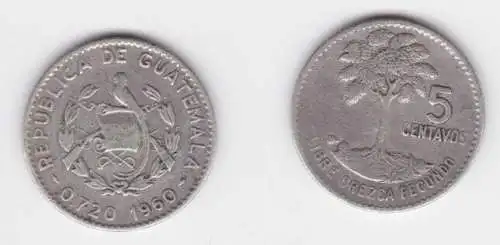 5 Centavos Münze Kupfer-Nickel Guatemala 1960 (140992)