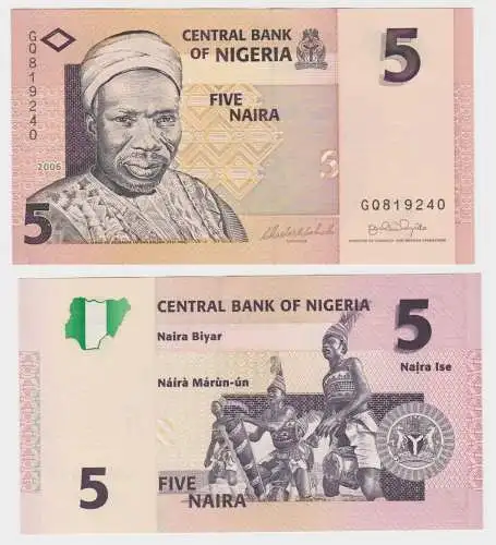 5 Naira Banknote Central Bank of Nigeria kassenfrisch 2006 UNC (141042)