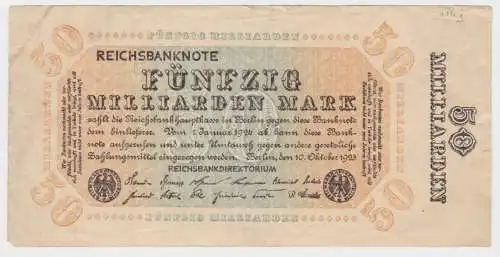 50 Milliarden Mark Banknote Berlin 10.Oktober 1923 Rosenberg 116 h (140212)