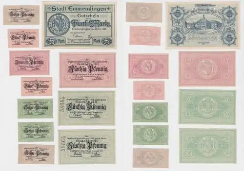 11 x Banknoten Notgeld Stadt Emmendingen 1917-1918 (137480)
