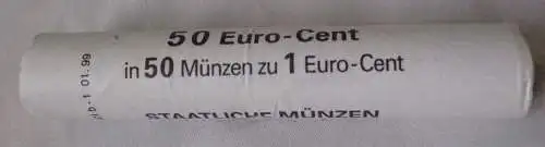 Deutschland BRD 1 Euro-Cent Rolle mit 50 x 1 Cent Euromünzen Karlsruhe (119804)