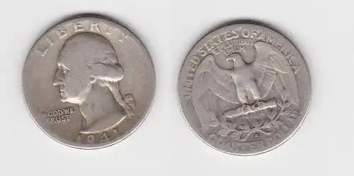 1/4 Dollar Silber Münze USA 1941 (147054)