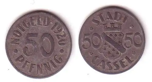 50 Pfennig Zink Notmünze Stadt Cassel 1920 (103053)