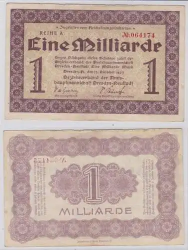 1 Milliarde Mark Banknote Amtshauptmannschaft Dresden Neustadt 1923 (137606)