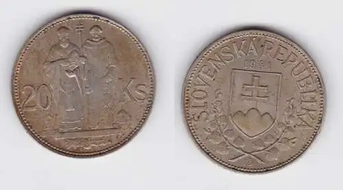 20 Kronen Silber Münze Slowakei 1941 (133399)