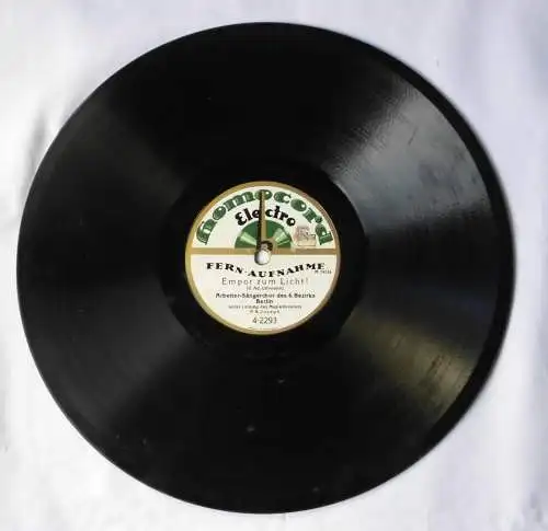 Schellackplatte "Weihe des Gesanges" + "Empor zum Licht" Homocord 1927 (118294)