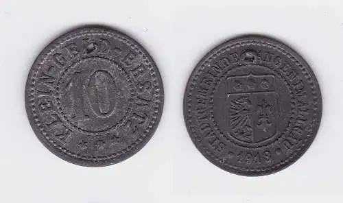 10 Pfennig Notgeld Zink Münze Stadtgemeinde Wangen im Allgäu 1918 (122884)