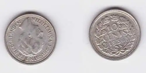 10 Cent Silber Münze Niederlande 1936 (126704)