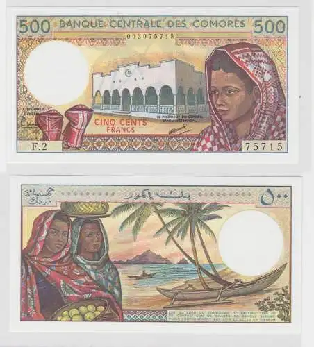 500 Francs Banknote Komoren 1994 kassenfrisch UNC (138762)