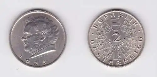 2 Schilling Silber Münze Österreich Schubert 1928 (127300)