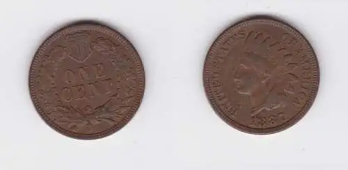 1 Cent Kupfer Münze USA 1887 (127020)