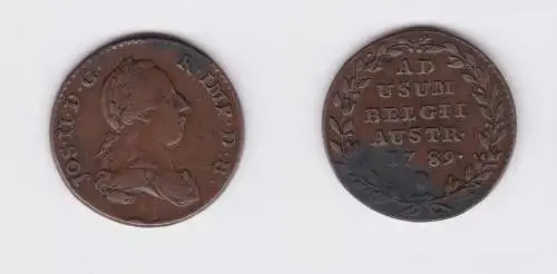 2 Liard Silber Münze RDR Habsburg Joseph II. für Belgien 1789 (127000)