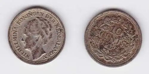 10 Cent Silber Münze Niederlande 1937 (127170)
