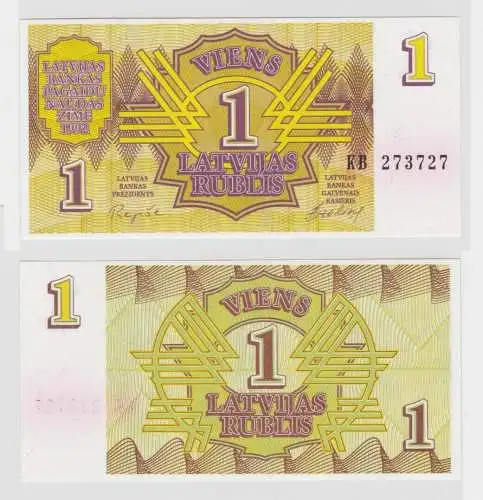 1 Rubel Banknote Lettland Latvijas 1992 kassenfrisch UNC (138448)