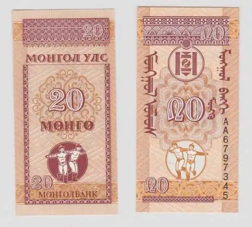 20 Mongo Banknoten Mongolei Mongolia 1993 kassenfrisch UNC (138608)