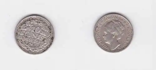 10 Cent Silber Münze Niederlande 1939 (127153)