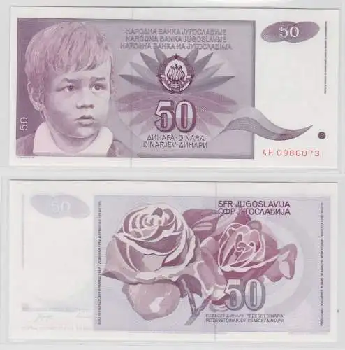 50 Dinar Banknote Jugoslawien 01.06.1990 kassenfrisch UNC (132414)