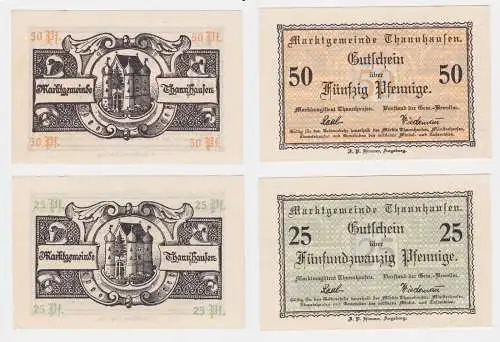 2 Banknoten Notgeld Marktgemeinde Thannhausen o.D. (1918) (121204)