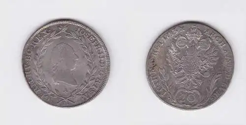 20 Kreuzer Silber Münze RDR Habsburg Österreich Joseph II. 1783 (127136)