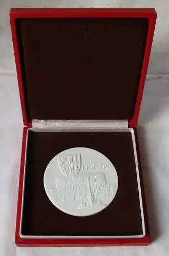Meissner Porzellan Medaille Leipzig - Gewandhaus & Neues Rathaus (118681)
