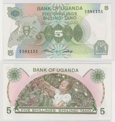 5 Shillings Banknote Uganda (1979)  Pick 10 bankfrisch UNC (138136)