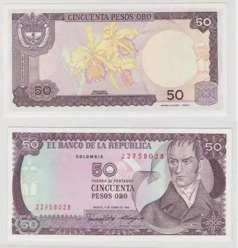 Geldschein Banknote Colombia Kolumbien 50 Pesos Oro 1986 UNC (138739)