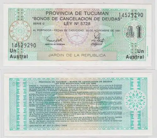 1 Austral Banknote Argentinien Argentina 30.11.1991 bankfrisch UNC (138746)