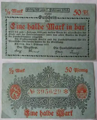 50 Pfennig Banknote Notgeld Handelskammer Görlitz 1.2.1917 (101181)