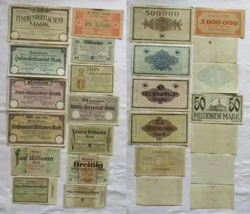 13 x Banknoten Inflation Stadt Dresden 1923 (143081)