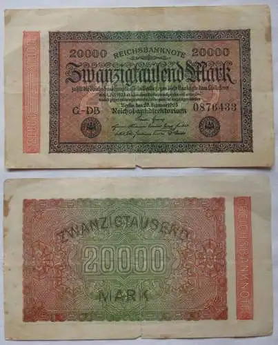 20000 Mark Banknote Berlin 20.2.1923 Rosenberg 84 f (115705)