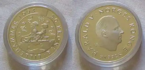 50 Kronen Silber Münze Norwegen Olympiade 1994 Lillehammer 1992 (126451)
