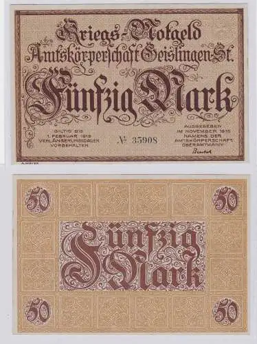 50 Mark Banknote Amtskörperschaft Geislingen November 1918 (126625)