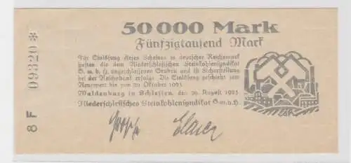 50000 Mark Banknote Inflation Notgeld Waldenburg i. Schlesien Okt. 1923 (137852)