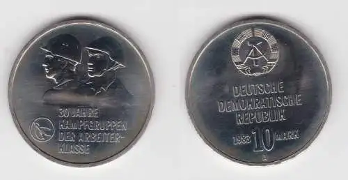 DDR Gedenk Münze 10 Mark 30 Jahre Kampfgruppen der Arbeiterklasse 1983 (136722)
