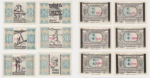2x 25 - 75 Pfennig Banknoten Notgeld Gemeinde Bönningstedt 1921 (136750)