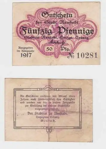 50 Pfennig Banknote Notgeld Stadt Neustadt Sa.-Coburg 1917 (136173)